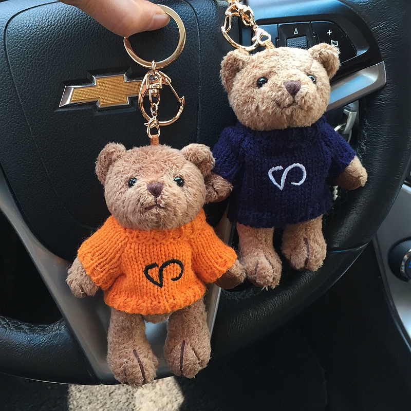 Móc Khóa Hình Gấu Nhồi Bông Dễ Thương Phong Cách Hàn Quốc