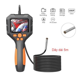 Camera nội soi công nghiệp cầm tay p10 màn hình màu lcd 2.8 inch 1080p chống nước ip67 với 8 đèn led 8mm chiều dài 5m