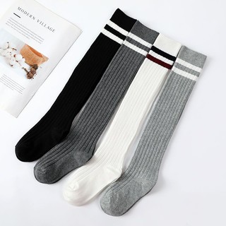 Vớ cotton mỏng cổ cao qua gối thời trang xuân thu cho bé gái