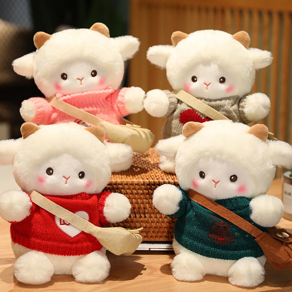 Thú Nhồi Bông Hình Gấu Dễ Thương Cho Bé Gái Đồ chơi cừu nhồi bông trắng lông xù cao cấp đáng yêu Gấu