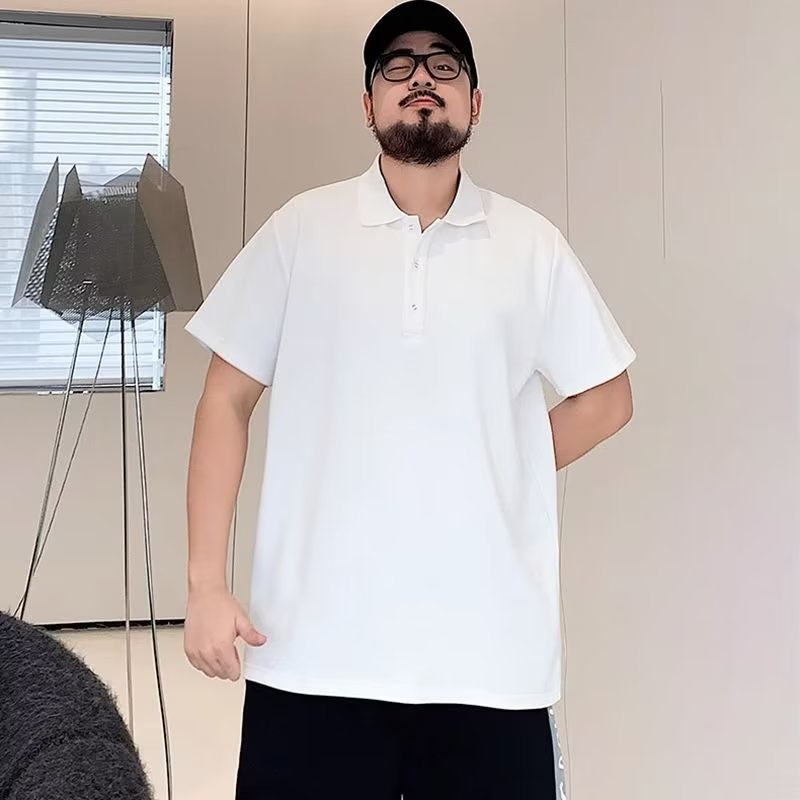 Áo sơ mi polo ngắn tay dáng rộng đơn giản cho nam m-8xl