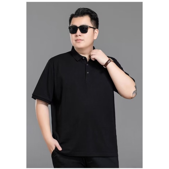 Áo polo plus size m-8xl Tay Ngắn Màu Trơn Đơn Giản Cho Nam