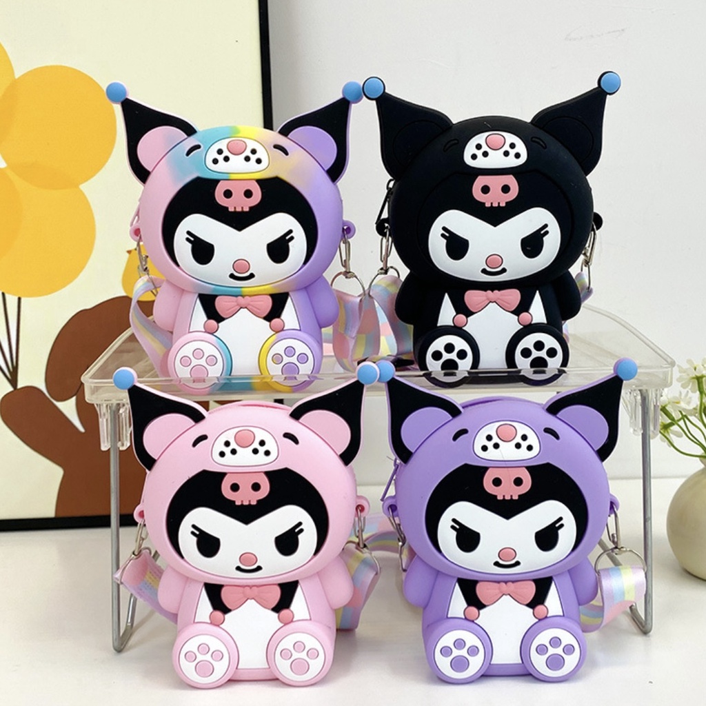Túi Đeo Chéo Silicon Hoạt Hình Kurumi 3 Màu Cực Kì Dễ Thương
