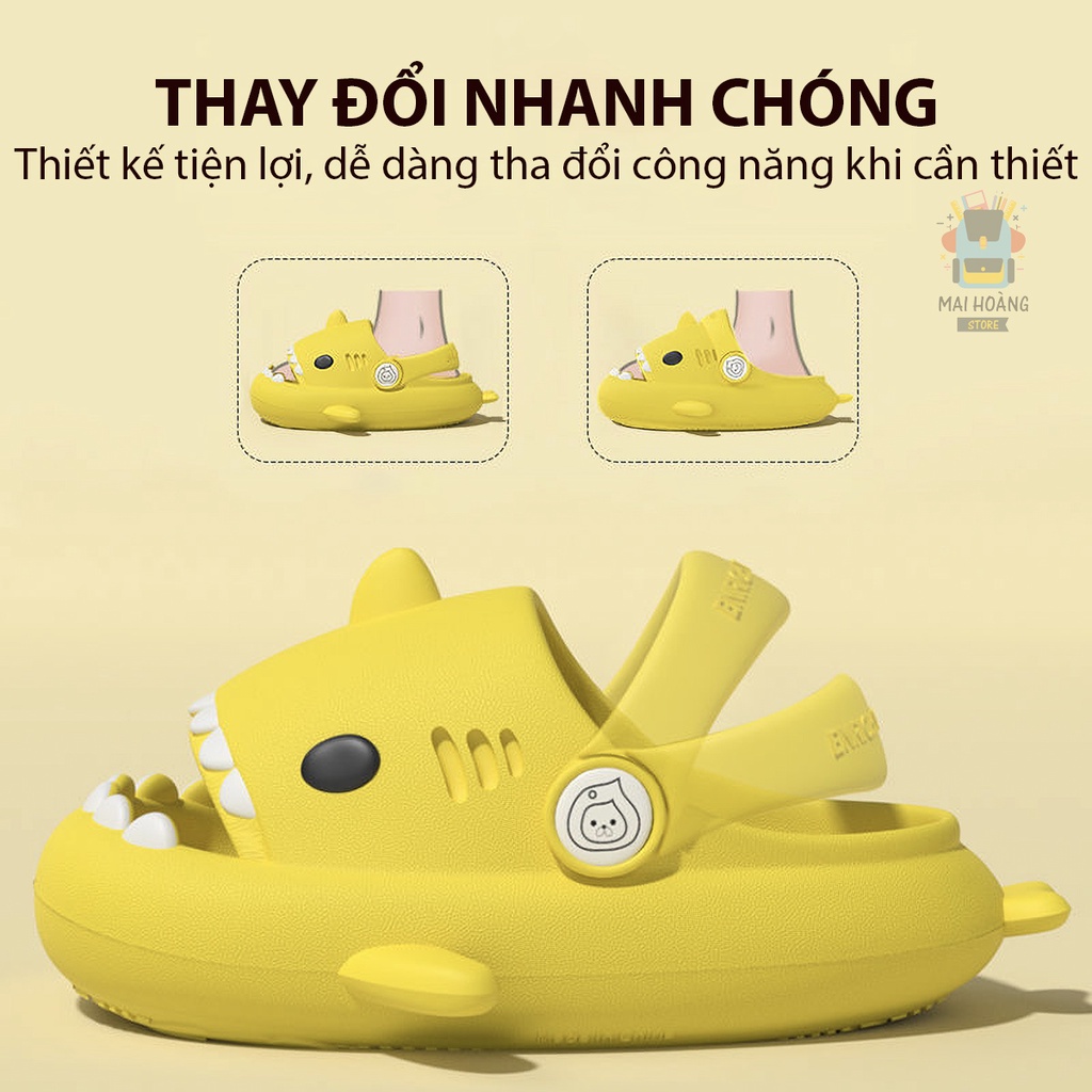 Dép Sandal chống trượt, siêu nhẹ, an toàn cho bé, hình cá mập BABY SHARK 3D cho bé 1-6 tuổi | Chính hãng LATETIME