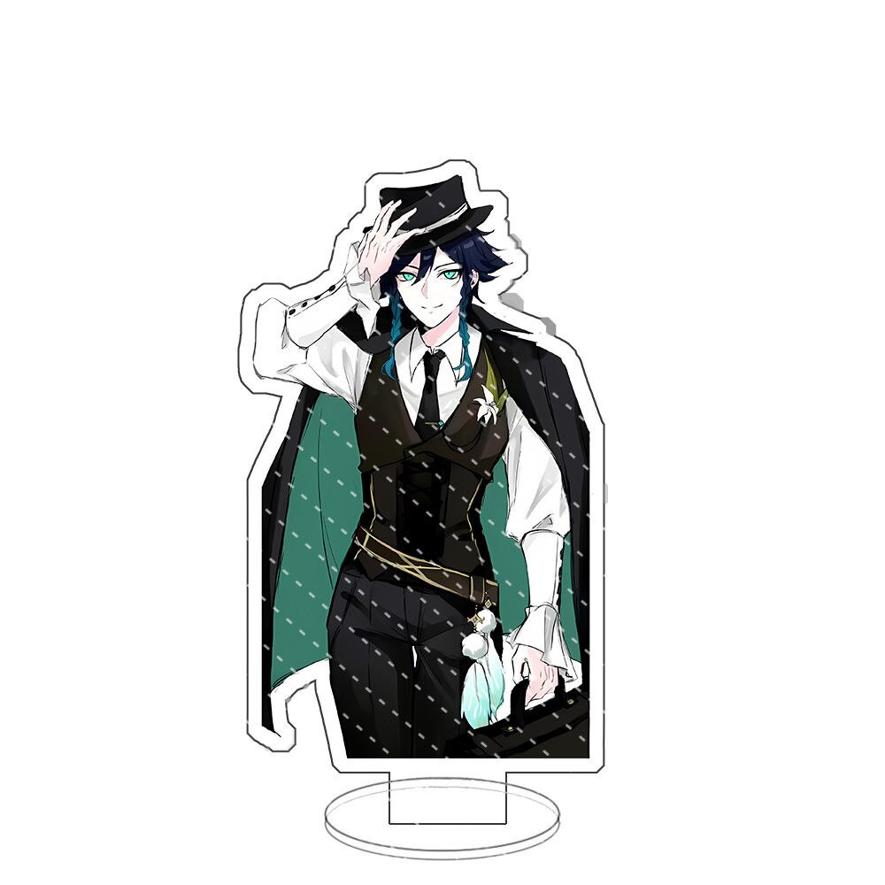 Mô hình Standee Genshin Impact Deacon Maid Xiao Kazuha Venti Heizou Scaramouche Anime decor góc học tập để bàn 15cm