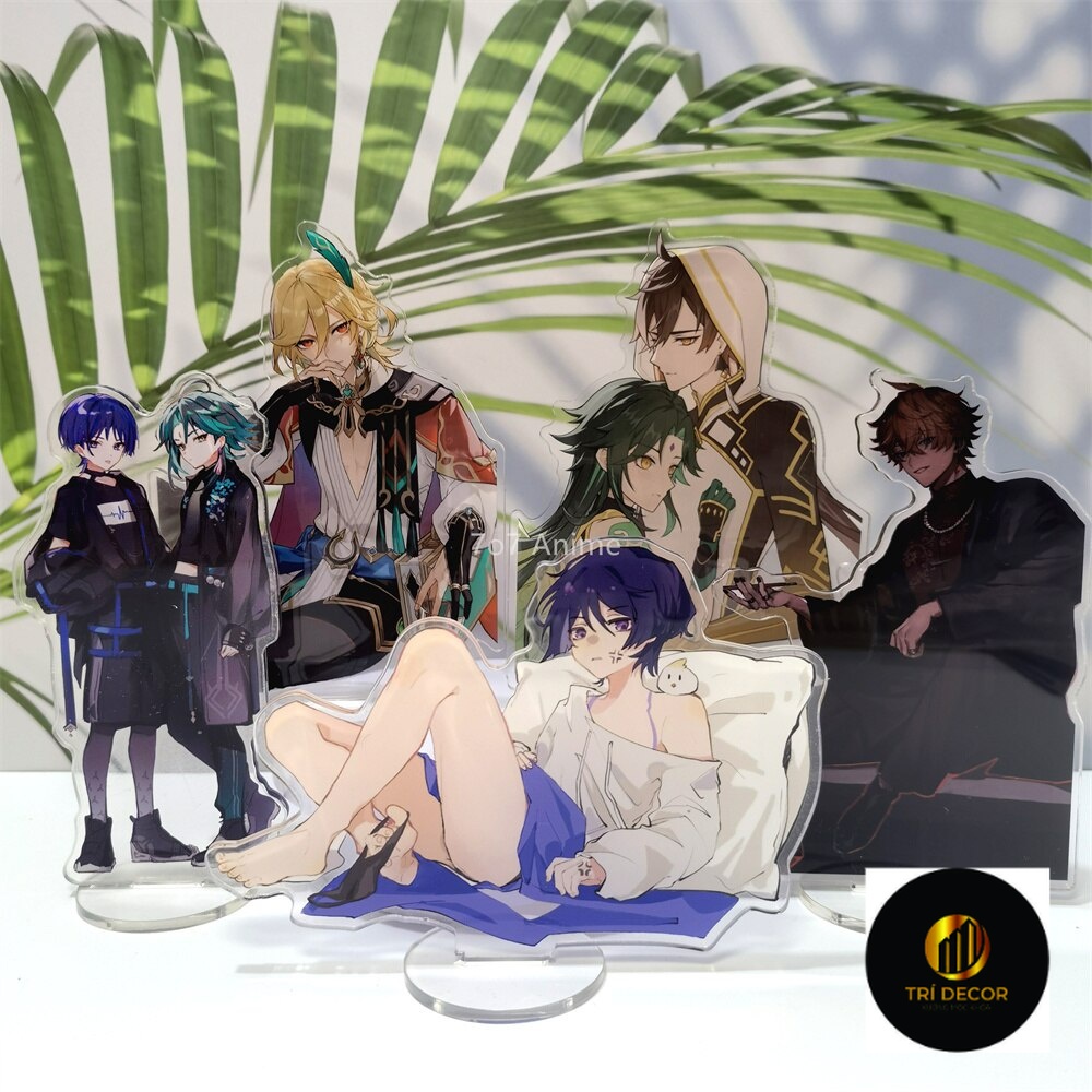 Mô hình Standee Anime Game Geshin Impact Figures Zhongli Xiao Wanderer Alhaitham tượng acrylic chibi mô hình trưng bày 1