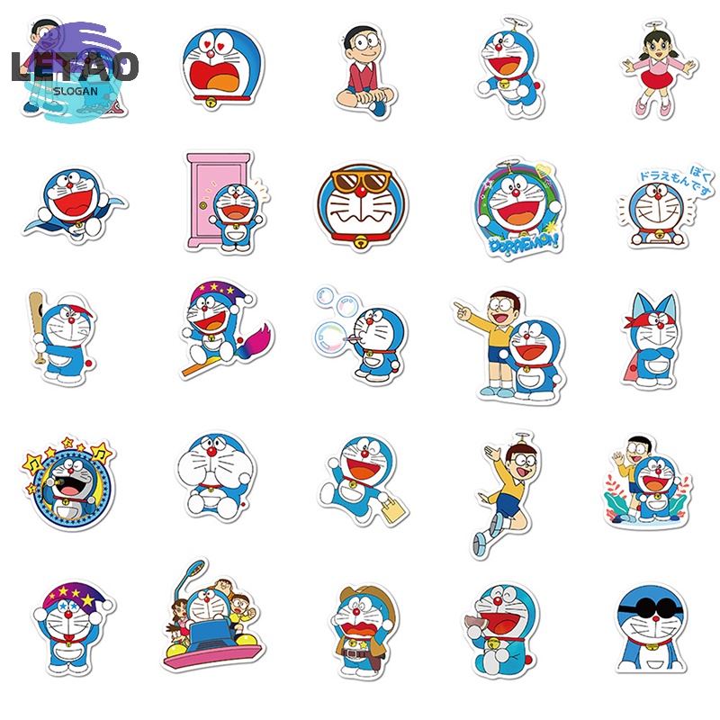 50 miếng dán doraemon cho máy tính xách tay xe máy hành lý ván trượt tuyết xe hơi decal mới