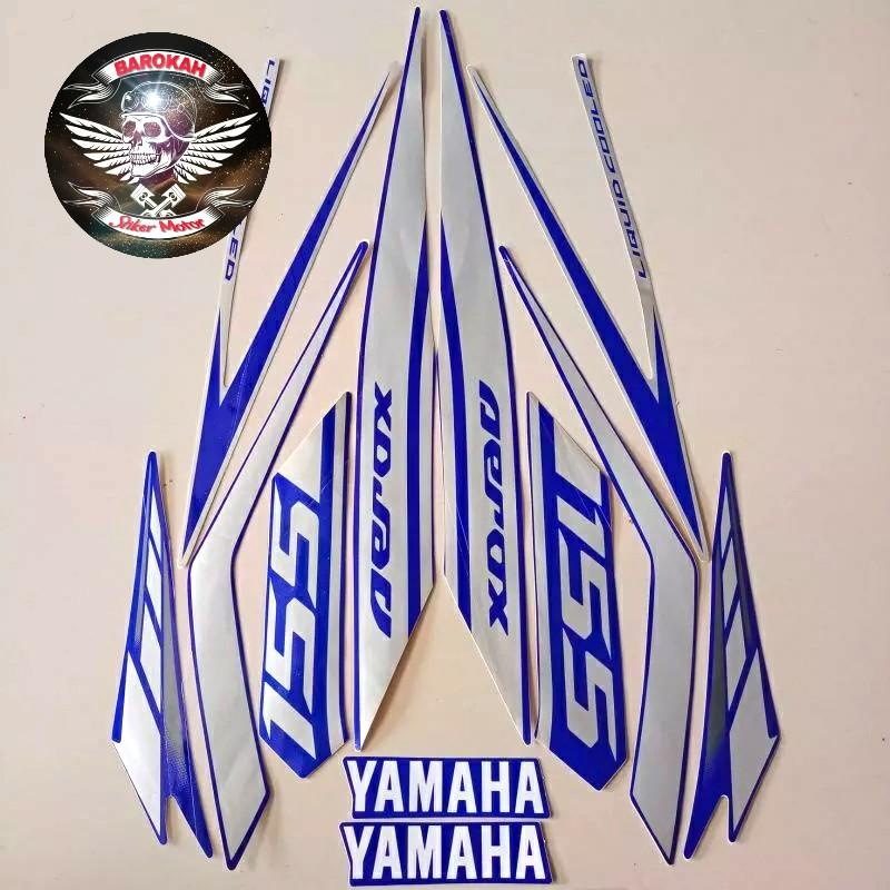 AJS Sọc Miếng Dán Cột Danh Sách Xe Máy Yamaha Aerox 155 2017 2018 Màu Xanh Tiêu Chuẩn Thân Xe Máy Mi