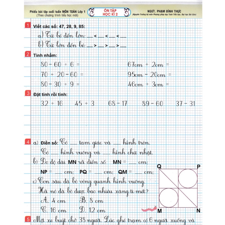 Sách - Phiếu Bài Tập Cuối Tuần Môn Toán Lớp 1