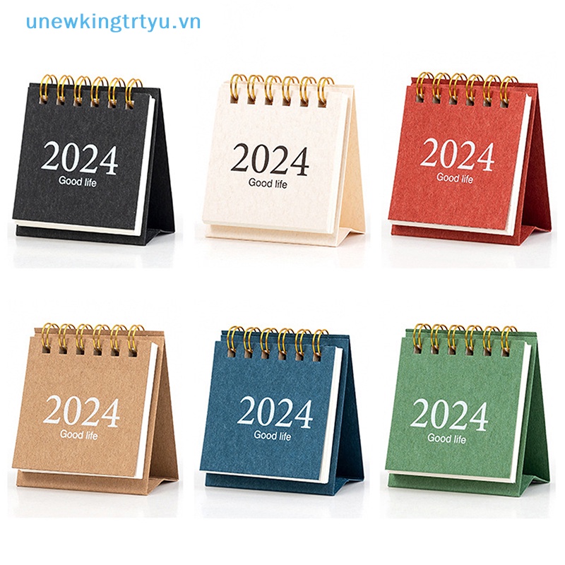 Unewtyu Lịch Năm 2023 / 2024 mini Để Bàn Thiết Kế Đơn Giản Tươi Mới Và Cao Cấp