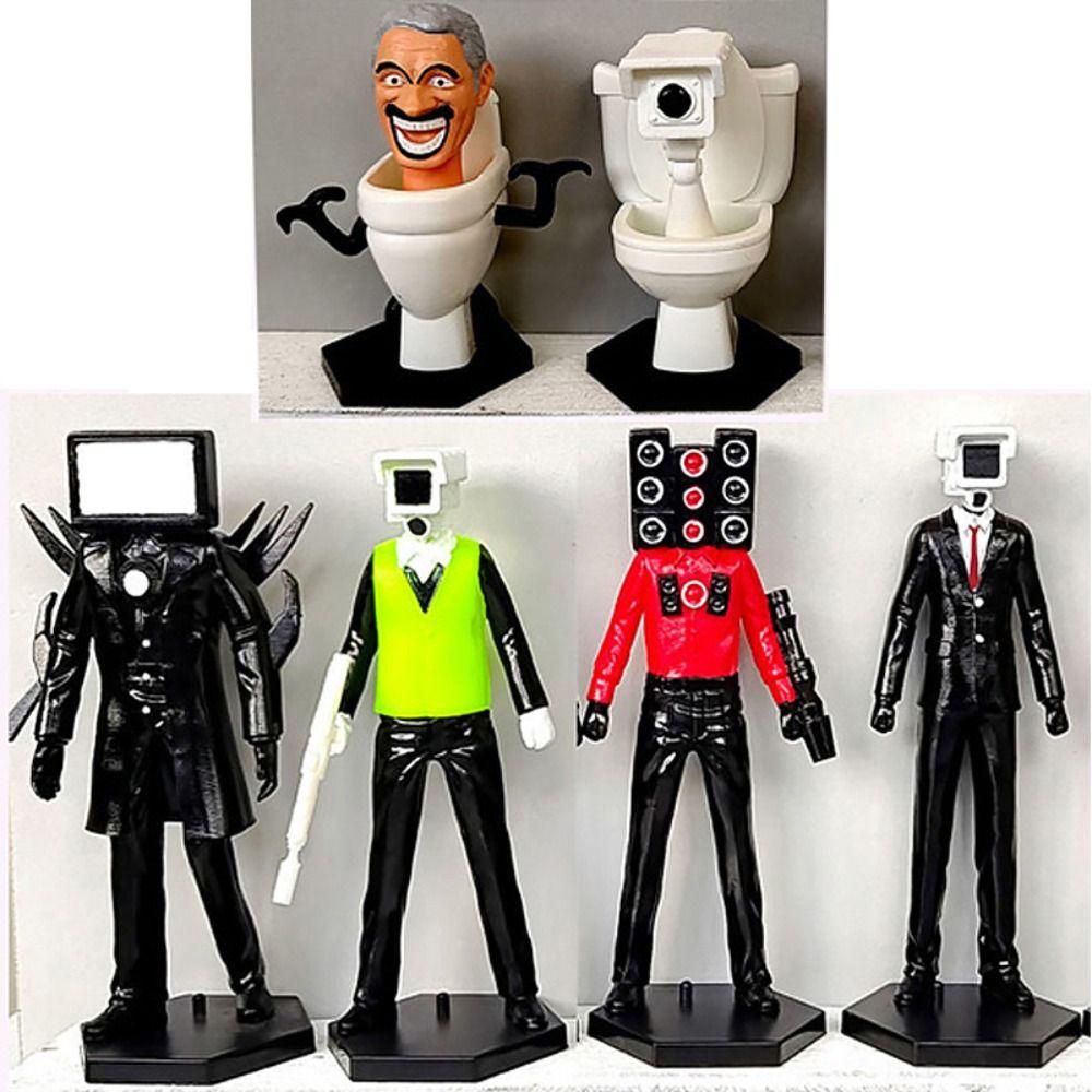 Mmluck skibidi Đồ Chơi Mô Hình toilet man Có Đế Trưng Bày