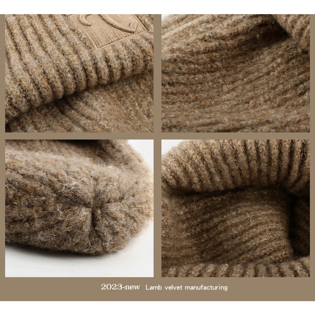 Mũ Len Dày Dặn Giữ Ấm Tai Thời Trang Thu Đông Dành Cho Nữ