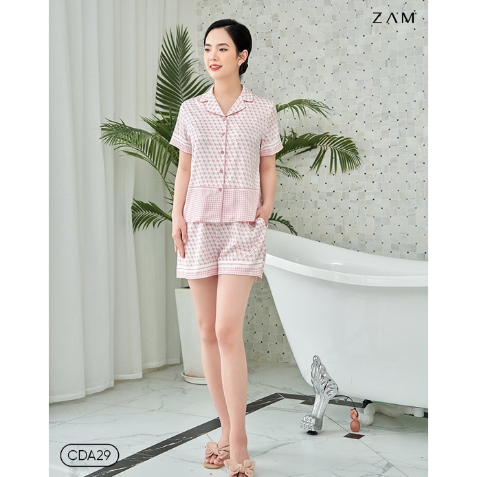 ĐỒ BỘ ZAM - BỘ NGẮN TAY QUẦN ĐÙI RĂNG SÓI HỒNG