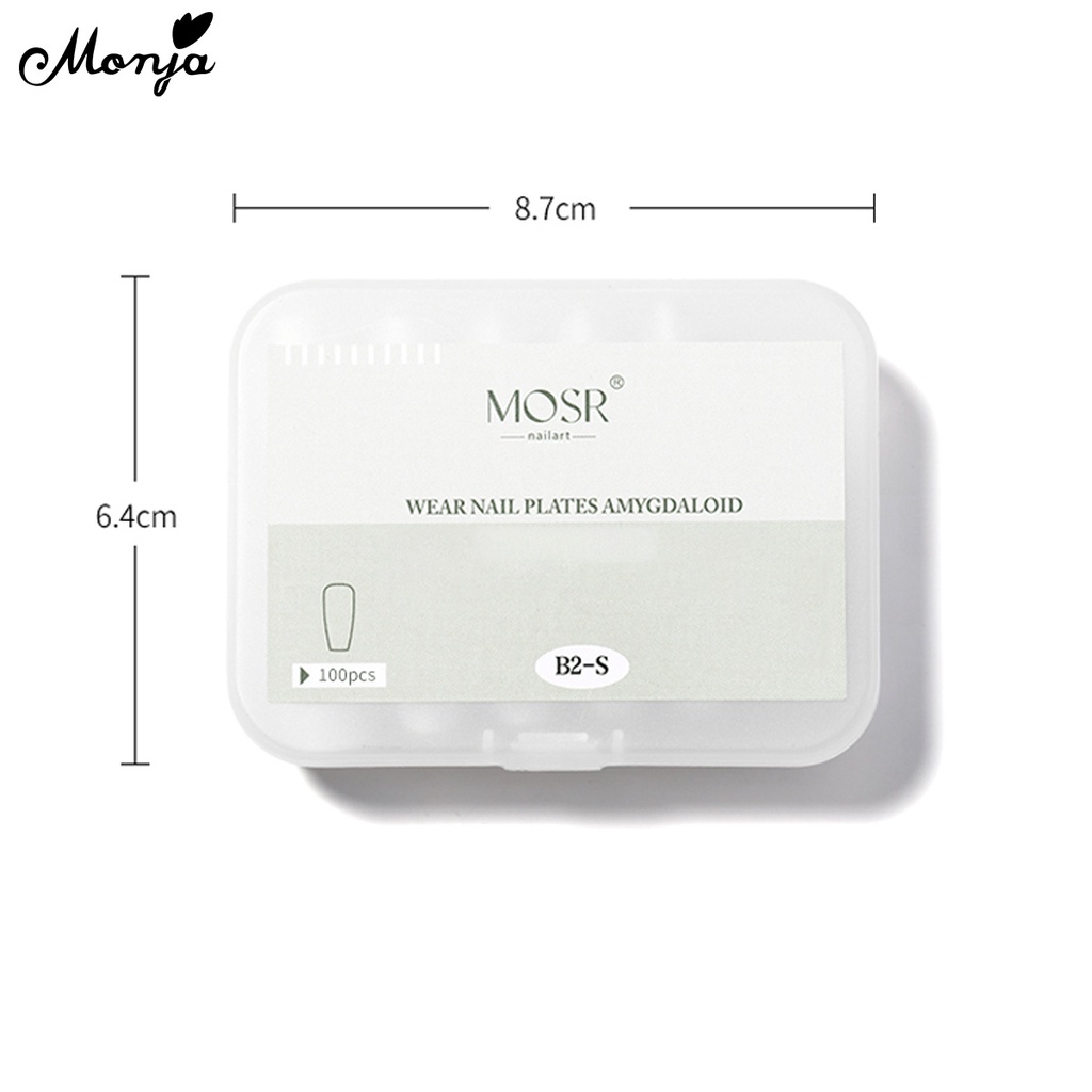 Muja Bộ 100 Móng Tay Giả Mờ Hình Vuông / Hạt Nhân Tạo Che Phủ Toàn Diện