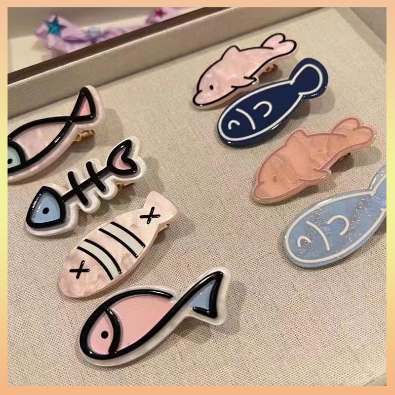 Kẹp Tóc Hình Xương Cá Nhỏ Dễ Thương Phong Cách Nhật Bản Cho Nữ