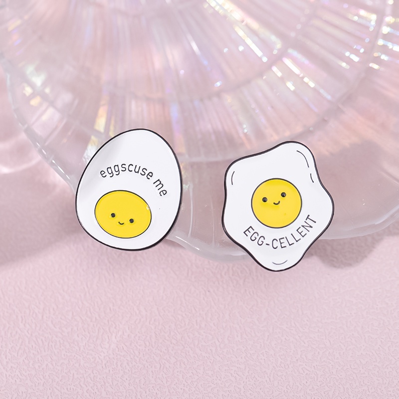 Hoạt Hình Ghim Cài Áo Hình Trứng / Động Vật / Chậu Cây Cảnh Bằng Kim Loại Dễ Thương