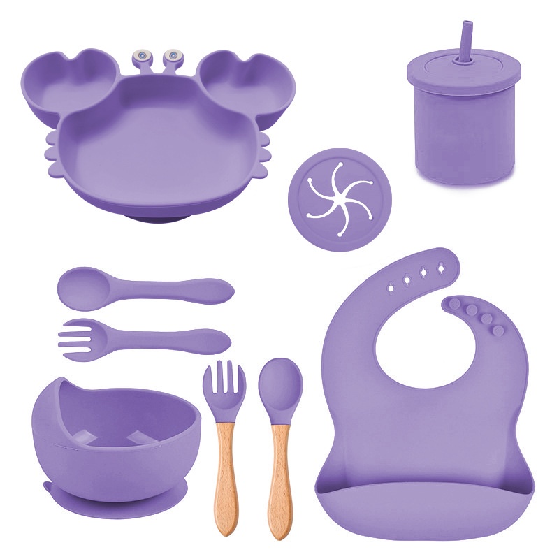 Bộ Dụng Cụ Ăn Bằng silicone Cho Bé Sơ Sinh