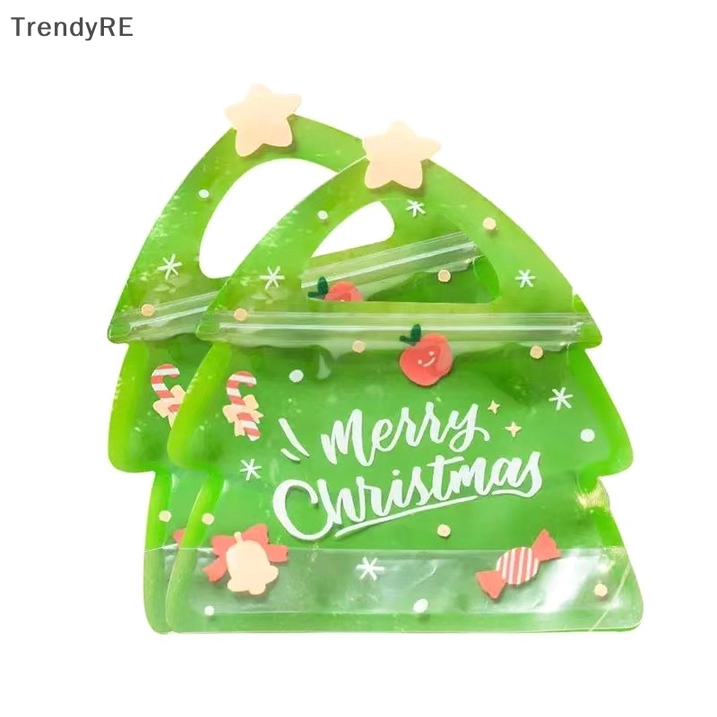 Set 10 Túi Đựng Bánh Kẹo Giáng Sinh Có Khóa Kéo