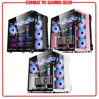 Case máy tính mik lv07 rgb black/white/pink