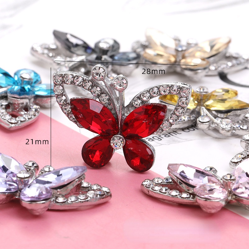 Đá Pha Lê Hình Bướm 21 * 28mm Tự Làm Phụ Kiện Trang Sức