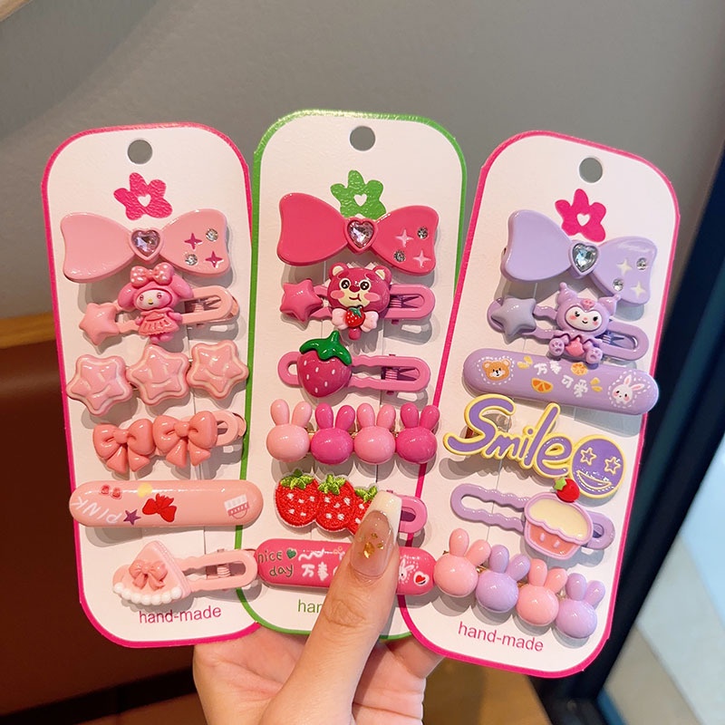 Bộ 6 Kẹp Tóc sanrio b01 Hình Hoạt Hình Dễ Thương Cho Bé Gái