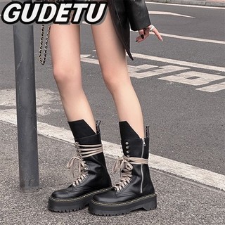Gudetu giày bốt nữ gudetama. nền tảng doc martens. áo thun mỏng mẫu doc martens nhỏ phong cách anh quốc mới cho nữ giày bốt đi xe máy tăng chiều cao giữa bắp chân. giày bốt cổ cao thời trang dành cho nữ