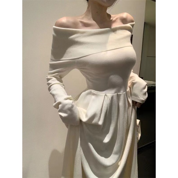 COZOK Đầm Dài Tay Dáng Chữ A Thiết Kế Mỏng Quyến Rũ Thời Trang