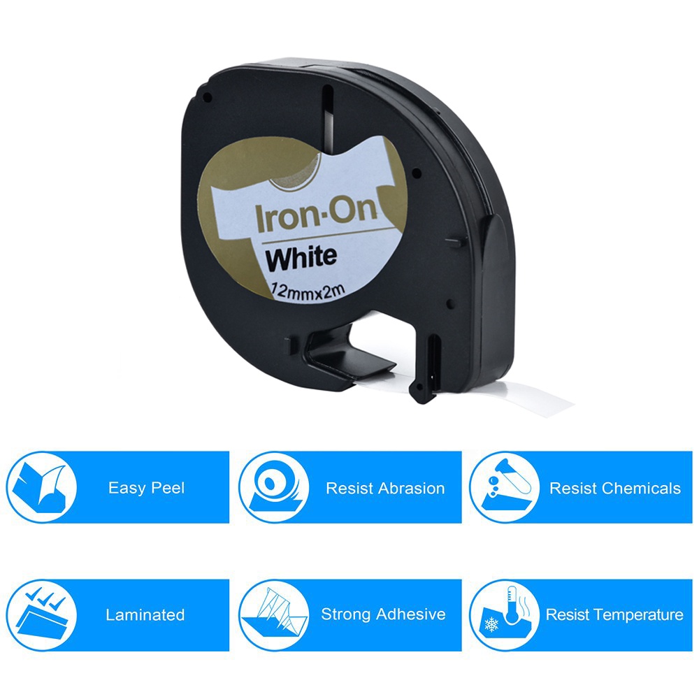 Nhãn Dán Máy dymo delta 12mm * 4m 91201 Màu Trắng Đen lt-100h