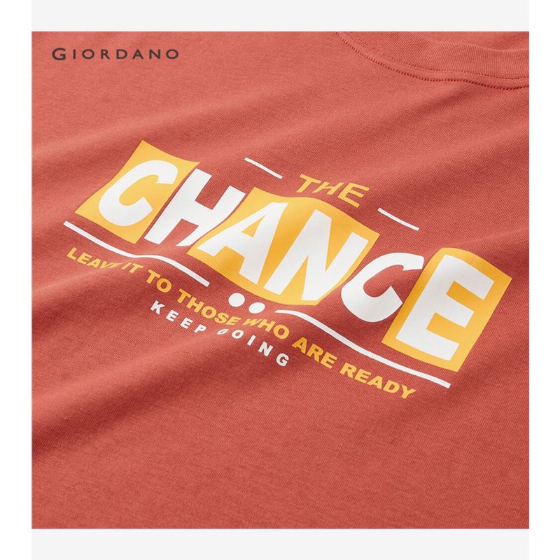 Áo thun nam T-shirt cổ tròn dài tay chất cotton thuận in chủ đề Giáng Sinh giữ ấm thu đông Giordano 13091794