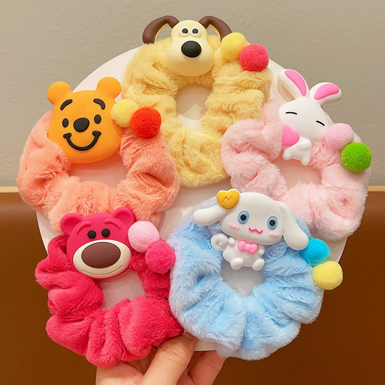Dây Cột Tóc Phủ Lông Hình sanrio melody Ngọt Ngào Cho Nữ