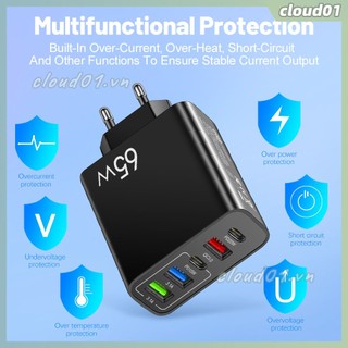 Sạc usb 65w 5 cổng sạc nhanh 3.0 sạc nhanh usb sạc qc3.0 bộ sạc tường cud01