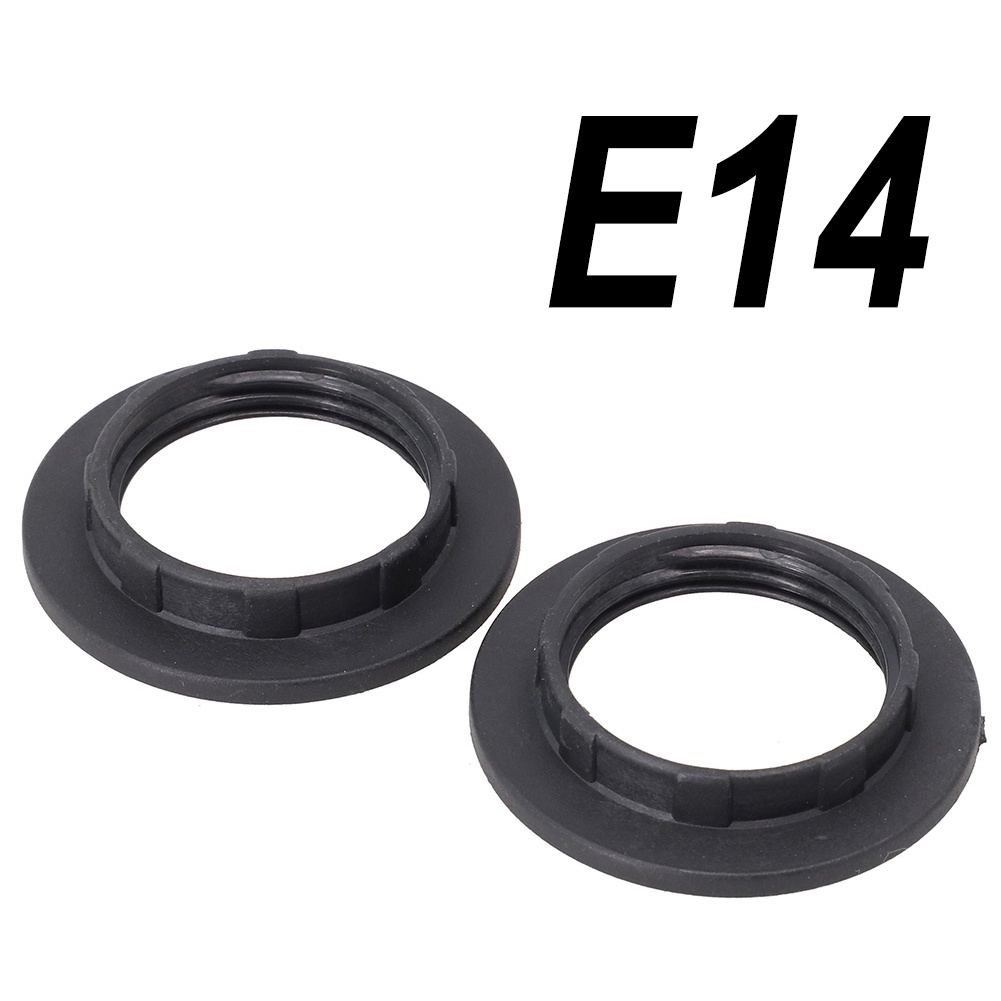 Lamp Shade Collar Ring Plastic Replacement Black/White 2Pcs Bedside Lamp