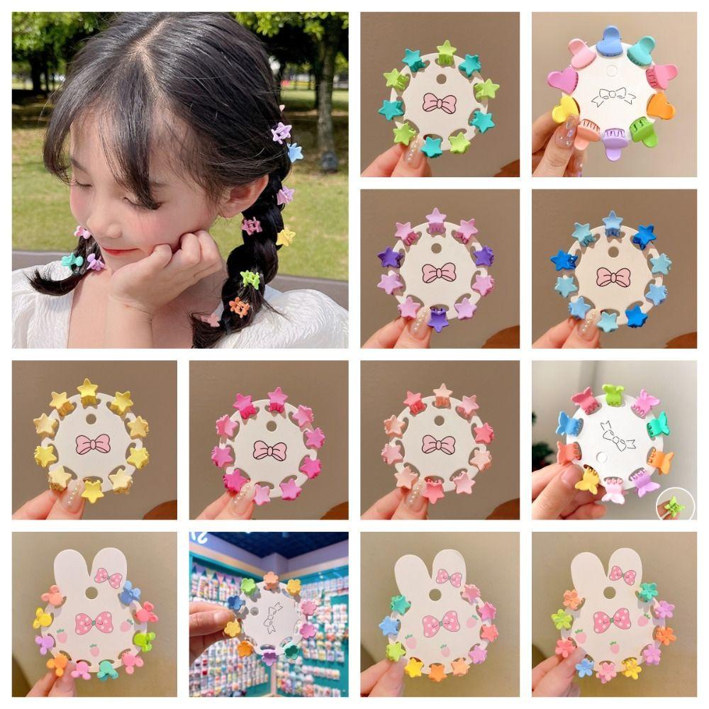 Shanlin Kẹp Tóc mini Hình Ngôi Sao / Trái Tim Nhiều Màu Sắc Dễ Thương Cho Bé Gái