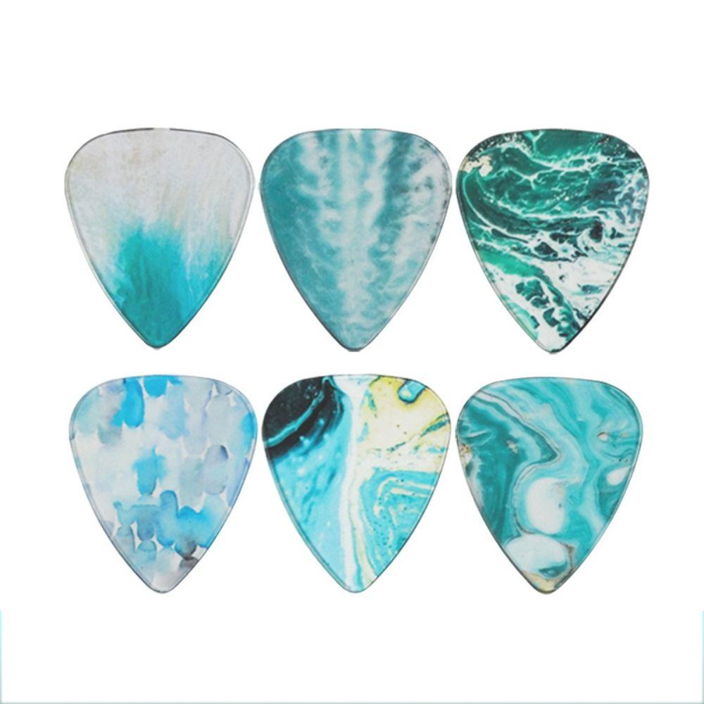 Set 6 Miếng Gảy Đàn guitar 0.81mm 1.5mm Trong Suốt Hình Trái Tim