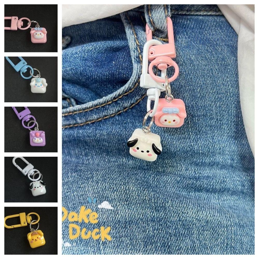 Mmluck cinnamoroll Móc Khóa resin Mặt Vuông Hình Khối Lập Phương pachacco purin kuromi anime kawaii my melody