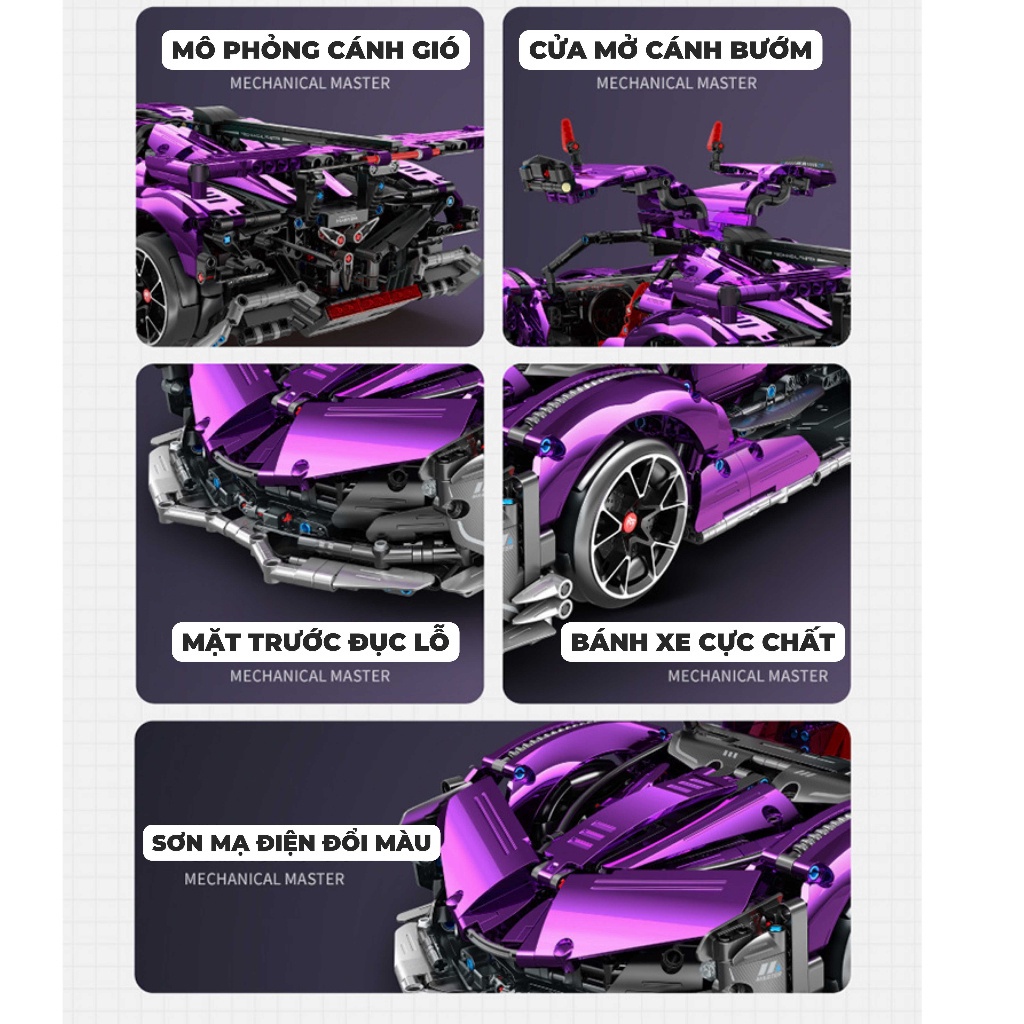 Mô hình lắp ráp siêu xe Apolo IE Imaster Màu Tím SKU 9827 2443PCS cung cấp bởi PlutonTặng ô tô