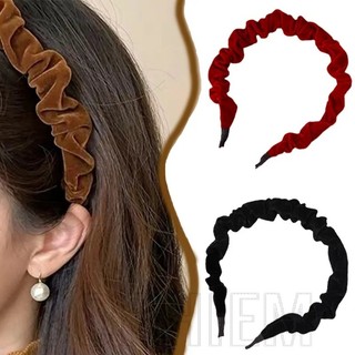 Băng đô cài tóc bằng nhung đàn hồi không trơn thanh lịch cho nữ