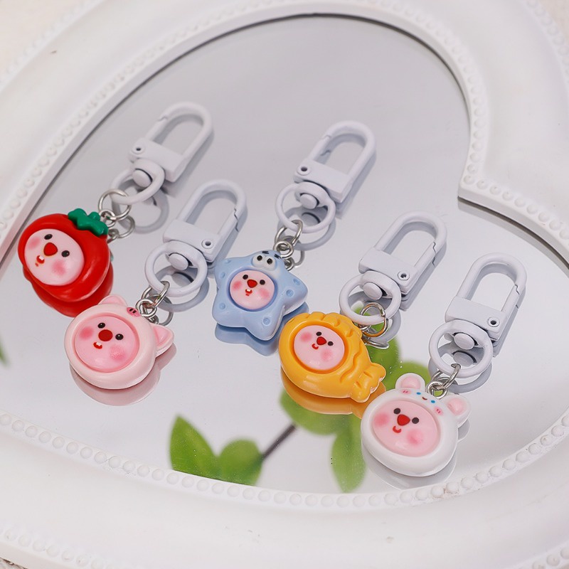Ngọt Ngào Móc Chìa Khóa resin / Phụ Kiện Trang Trí Ba Lô / Móc Khóa Hình Động Vật Hoạt Hình kawaii loopy girl Nhiều Màu Sắc