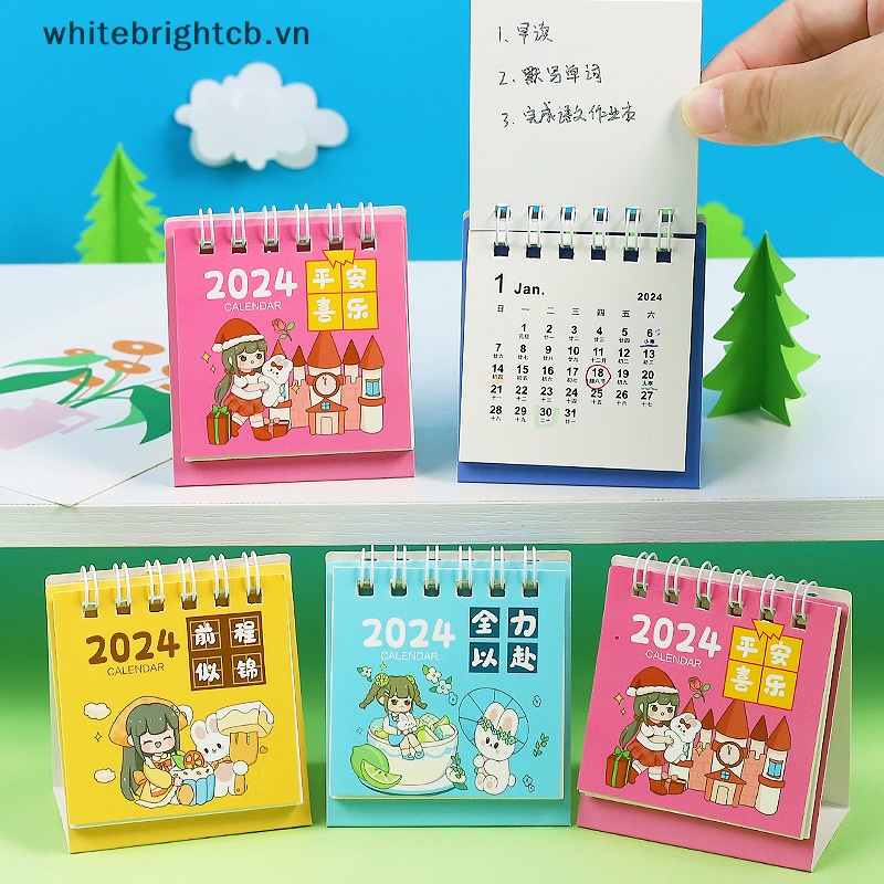 / / Cny Lịch Năm 2024 mini Để Bàn Trang Trí Văn Phòng / Trường Học Hình Thỏ Hoạt Hình Dễ Thương Nhiều Phong Cách
