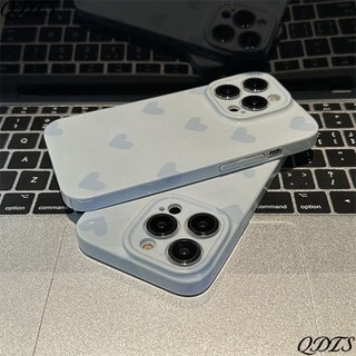Ốp điện thoại mềm họa tiết trái tim tình yêu âm lịch 11 / 7 / 12 iphone13 màu Apple Blue 14pro / 15 / 16Promax