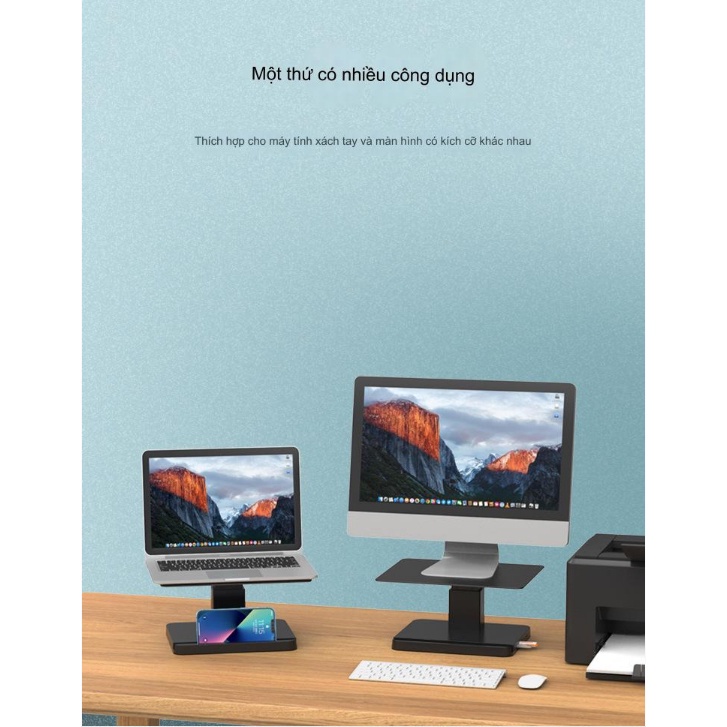 Euro Home - Bàn Kê Màn Hình Điều Chỉnh Nâng Hạ Steel Carbon USB Bus