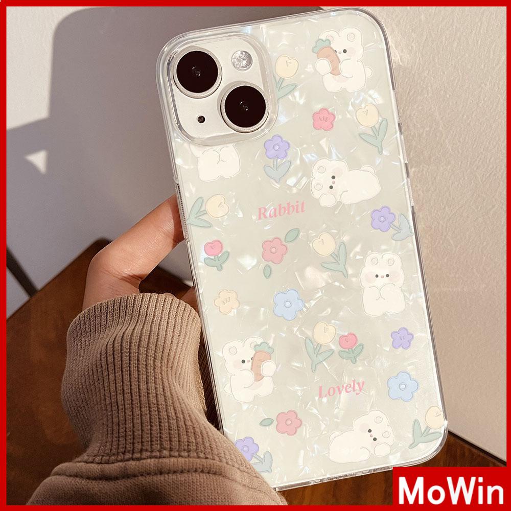Ốp lưng iPhone 15 Pro Max Ốp Lưng Trong Suốt Họa Tiết Vỏ Bìa Cứng TPU Chống Sốc Mềm Hình Chú Thỏ Tulip Dễ Thương Tương Thích Với iPhone 14 Pro Max 13 Pro Max 12 Pro Max 11 XR XS 7Plus 8Plus