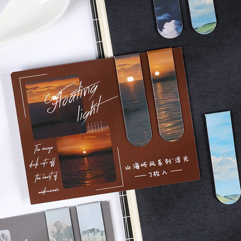 Bộ 2 Kẹp Từ Tính Đánh Dấu Trang Sách Theo Phong Cảnh Cho Giáo Viên