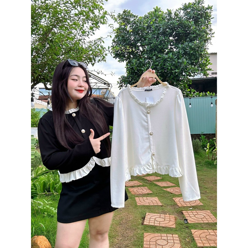 Áo Sơ Mi KIểu Bigsize Thiết Kế Bèo Xinh Xắn Trẻ Trung Nữ Tính Chất Vải Gân Tăm Mềm Mại SM46