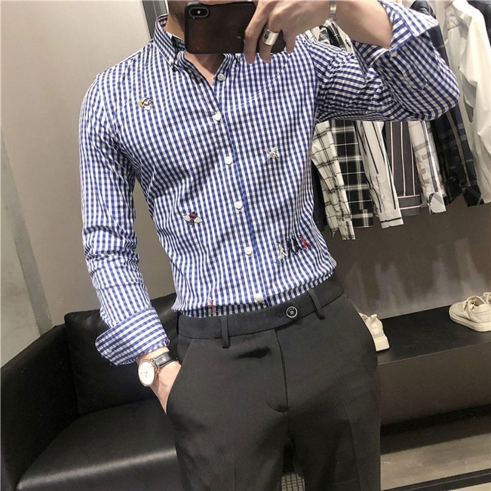 Áo Sơ Mi Caro Tay Dài Thời Trang Cho Nam