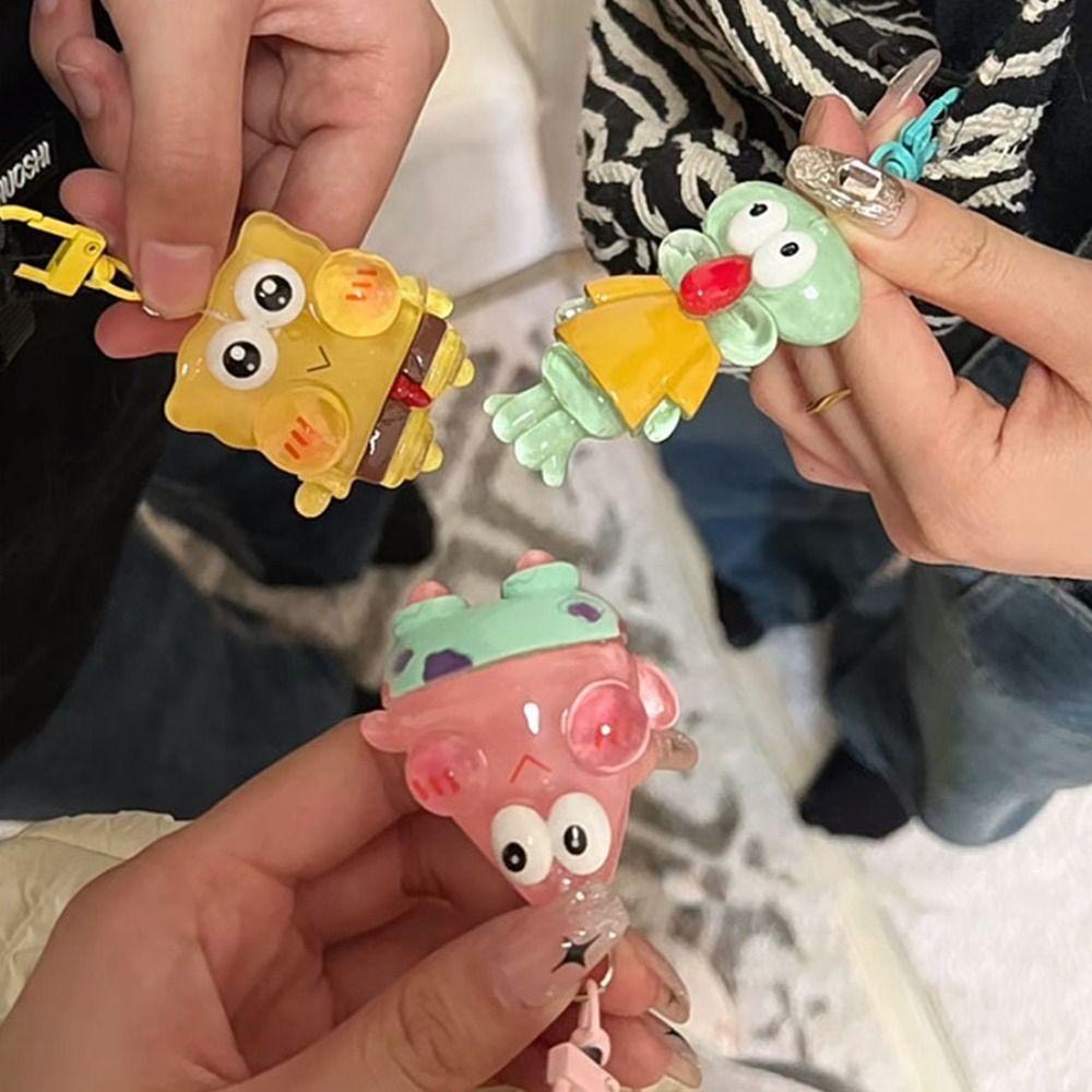Móc Khóa Nhựa resin Hình SpongeBob SquarePants Patrick Dễ Thương Làm Quà Tặng Cho Bạn Gái / Balo