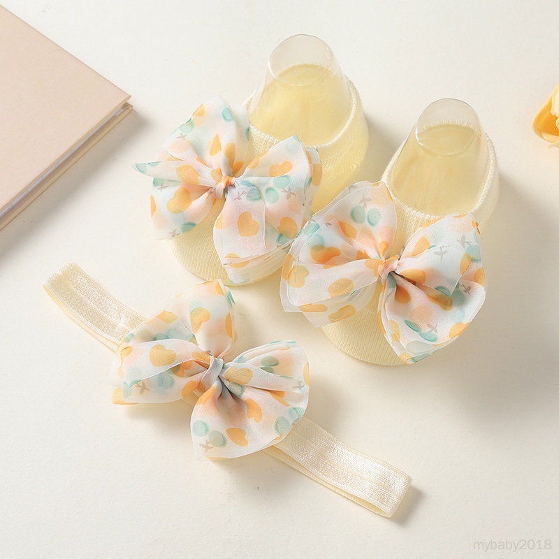 Set 2 Đôi Vớ cotton Mềm Đính Nơ Dễ Thương Cho Bé Gái