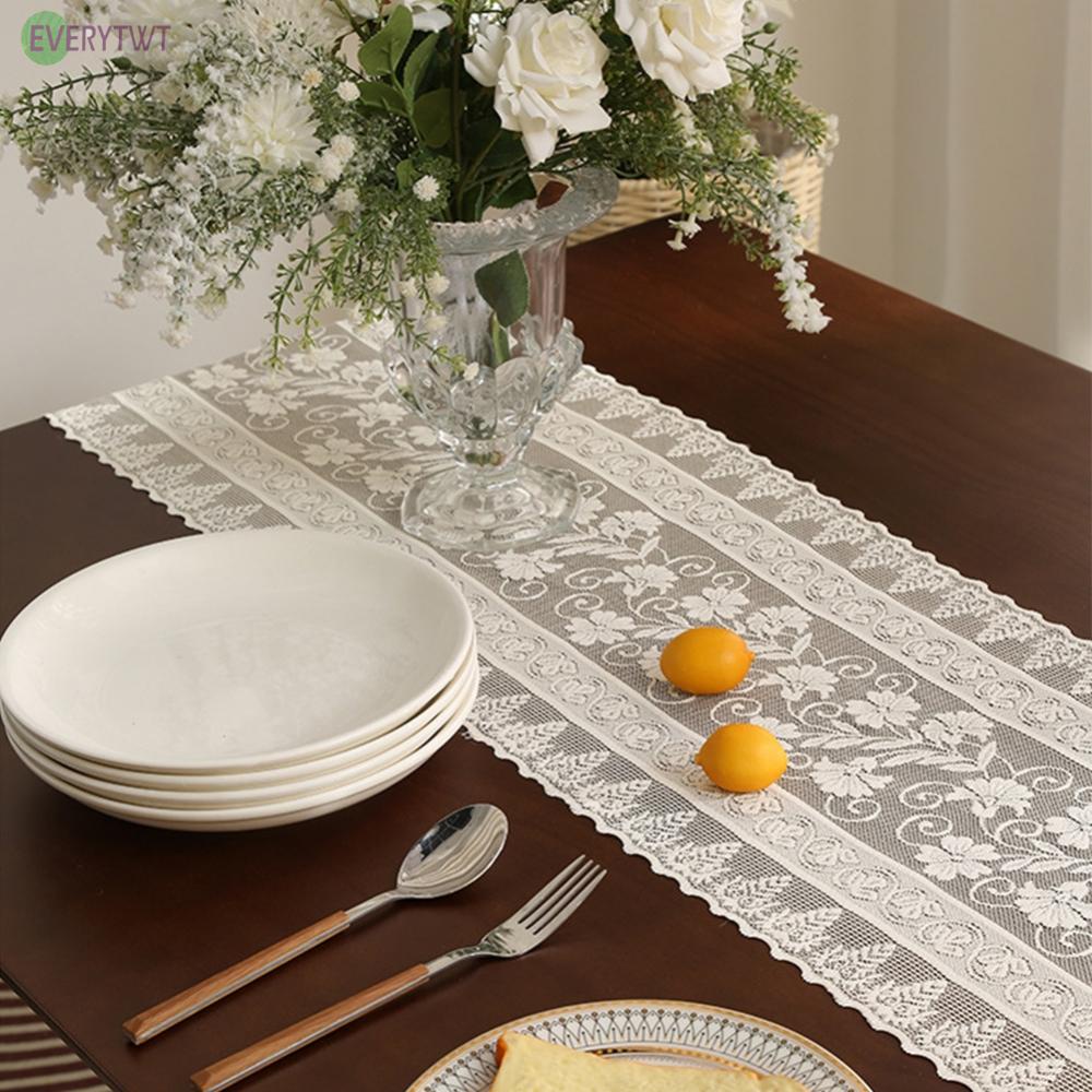 Khăn Trải Bàn Thêu Ren 30x360cm Trang Trí Tiệc Cưới