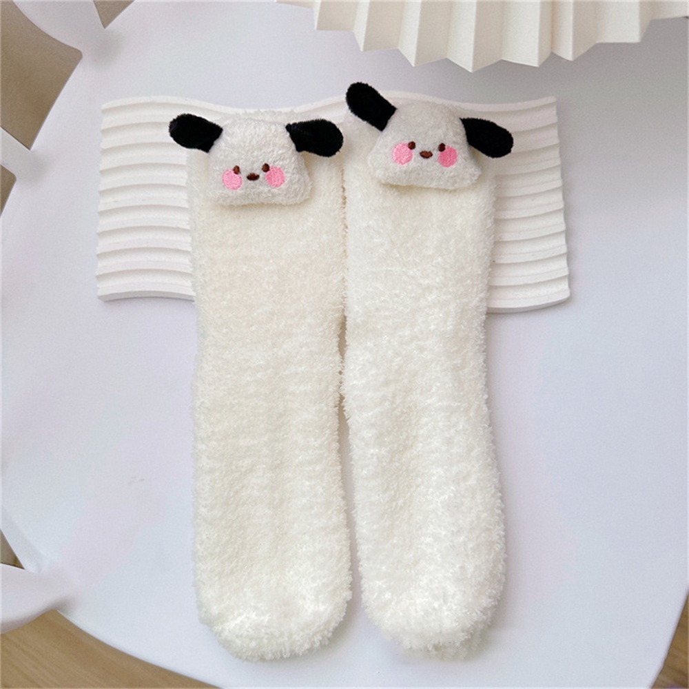 Kawaii Sanrio Kuromi Mymelody Cinnamoroll Pochacco Tất Nhung San Hô Tất đi Sàn Dày Giữ ấm Quà Tặng Giáng Sinh Cho Bé Gái.