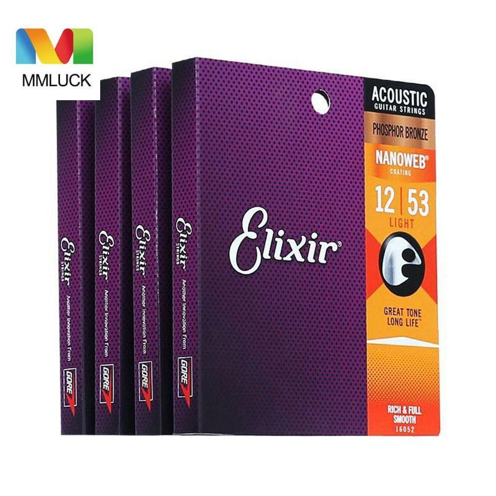 Bộ Dây Đàn Ghi Ta elixir 11002 / 11052 / 16027 Bằng Đồng Niken #1 Bộ Dây Đàn guitar Cổ Điển Mượt Mà Cảm Ứng Dễ Dàng Hút Để Tăng Khả Năng Nhận Diện